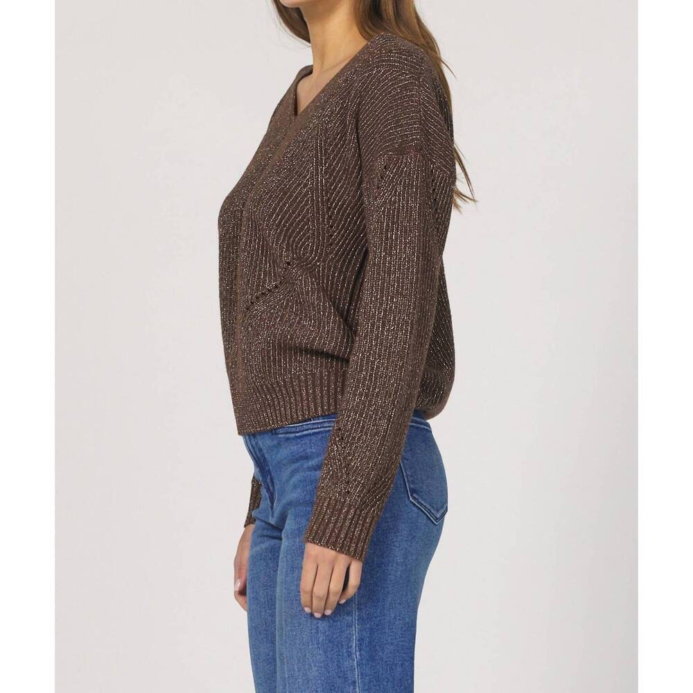 NEW DEAR JOHN DENIM camilla lurex sweater in cappuccino - Picture 3 of 5